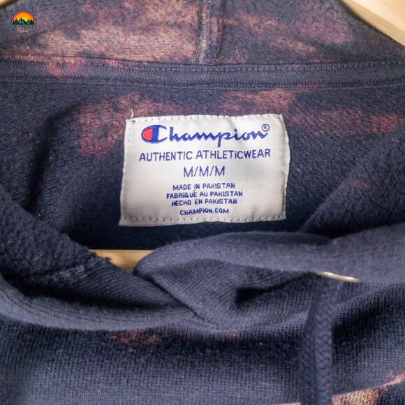 Champion Pullover Hoodie Black Cropped Bleach Tie Dye Streetwear Festi Women's M - Picture 8 of 10